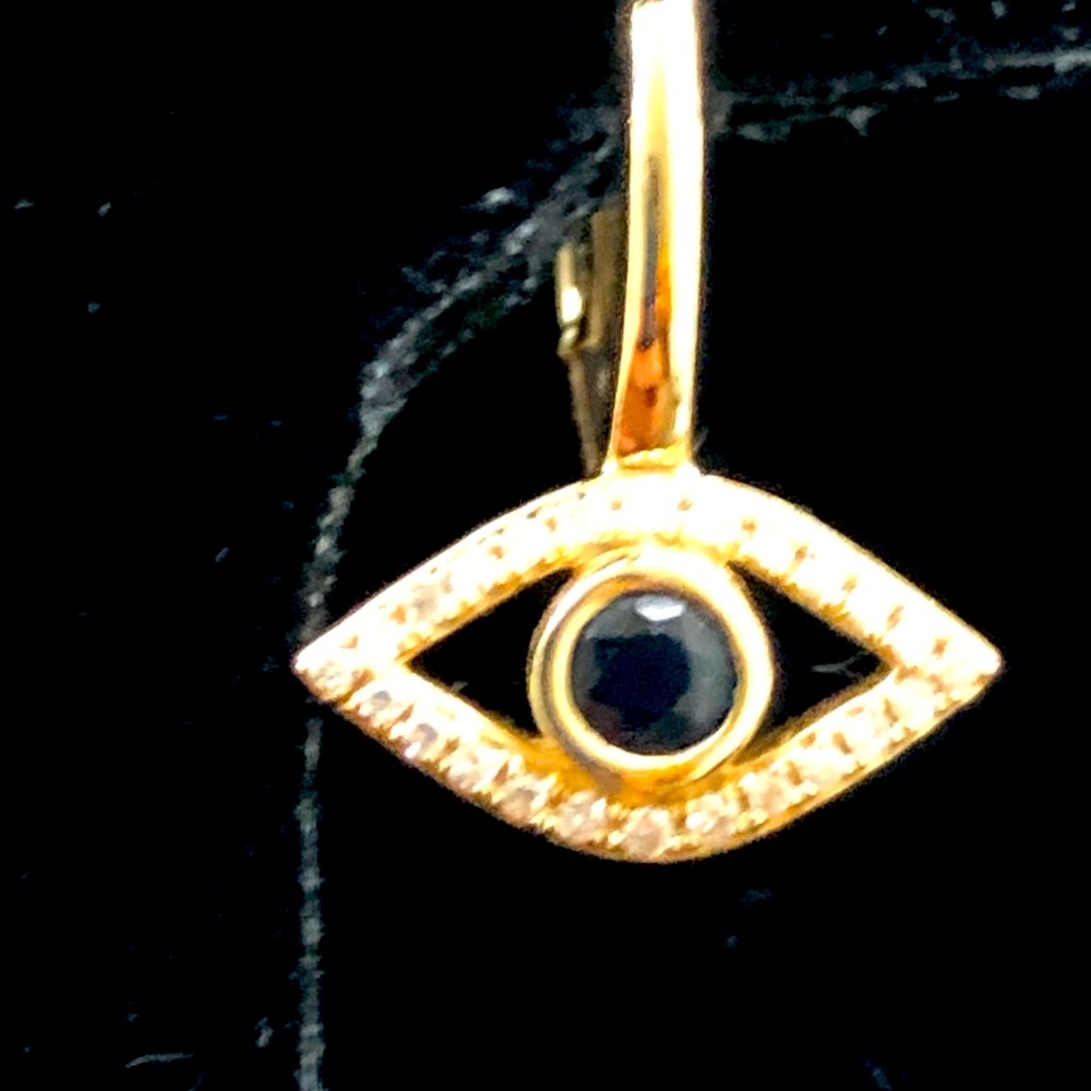 Evil eye diamond and gold earrings